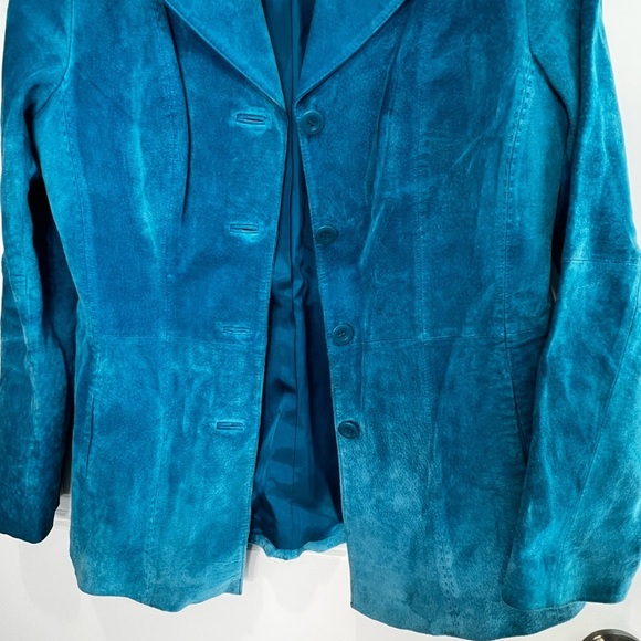 DO NOT BUY Liz Claiborne Women’s Blue Suede Jacket Size Medium - Picture 10 of 12